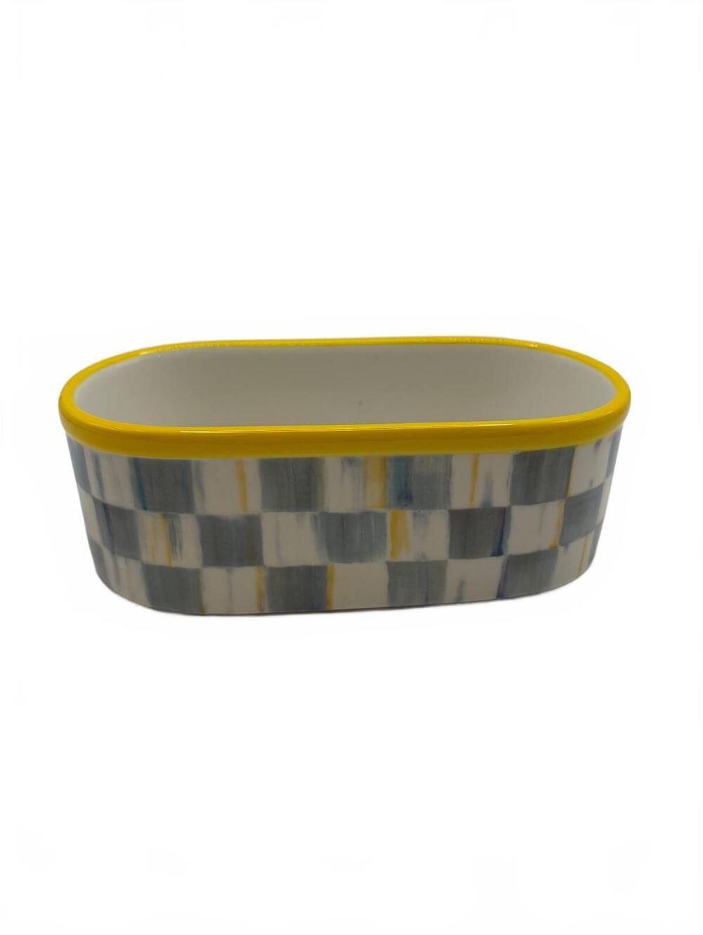 MacKenzie-Childs x Beekman 1802 Sterling Check Yellow Trinket Dish Farmhouse